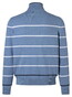 Maerz Striped Cotton Knit Troyer Zip Trui Blue Sky