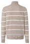 Maerz Striped Cotton Knit Troyer Zip Trui Light Almond