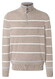 Maerz Striped Cotton Knit Troyer Zip Trui Light Almond