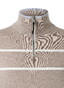 Maerz Striped Cotton Knit Troyer Zip Trui Light Almond