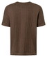 Maerz Striped Texture Piqué Round Neck T-Shirt Nougat