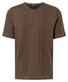 Maerz Striped Texture Piqué Round Neck T-Shirt Nougat