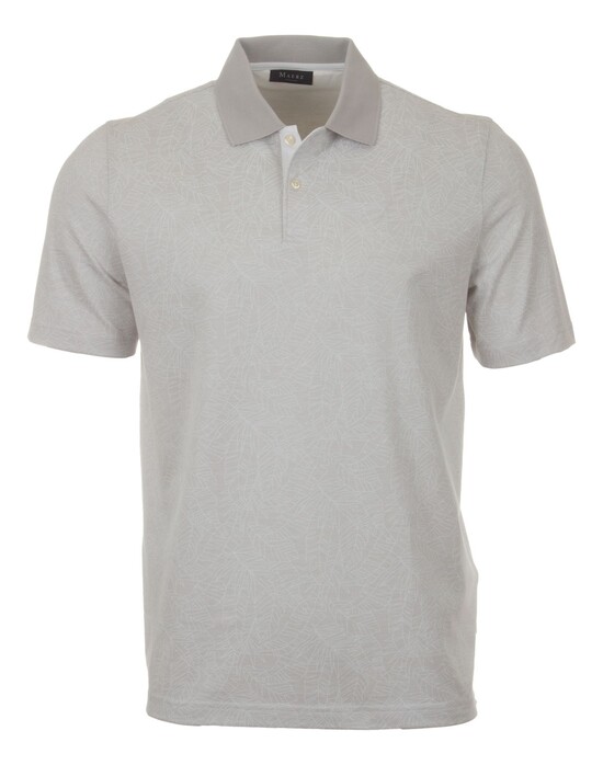 Maerz Subtle Leaves Pattern Polo Clear Silver