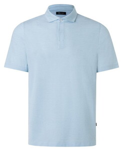 Maerz Subtle Mélange Cotton Polo Bright Aqua