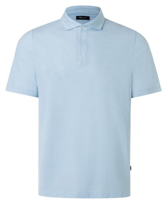 Maerz Subtle Mélange Cotton Polo Bright Aqua