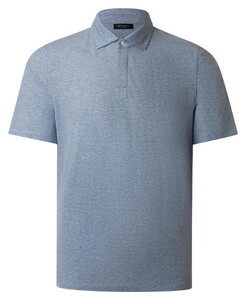 Maerz Subtle Mélange Cotton Polo Deep Sea