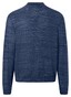 Maerz Subtle Stripe Knit Zip Collar Luxury Wool Cotton Trui Navy