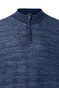 Maerz Subtle Stripe Knit Zip Collar Luxury Wool Cotton Trui Navy