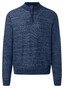 Maerz Subtle Stripe Knit Zip Collar Luxury Wool Cotton Trui Navy
