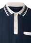 Maerz Subtle Stripe Texture Knit Fine Contrast Details Polo Dawn Blue