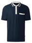 Maerz Subtle Stripe Texture Knit Fine Contrast Details Poloshirt Dawn Blue