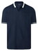 Maerz Subtle Stripe Texture Knit No Button Collar Polo Dawn Blue