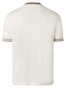 Maerz Subtle Stripe Texture Knit No Button Collar Polo Off White