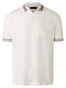 Maerz Subtle Stripe Texture Knit No Button Collar Poloshirt Off White