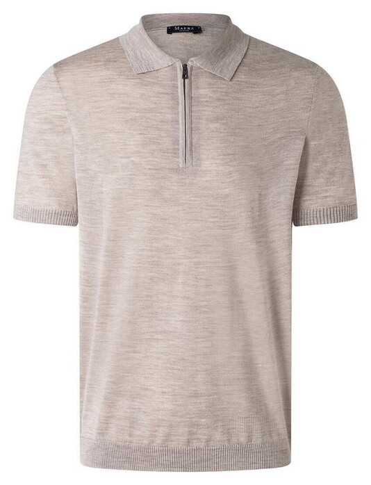 Maerz Summer Merino Extrafine Zipper Trui Iced Latte