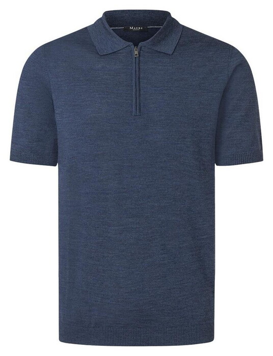 Maerz Summer Merino Extrafine Zipper Trui Nimes Blue