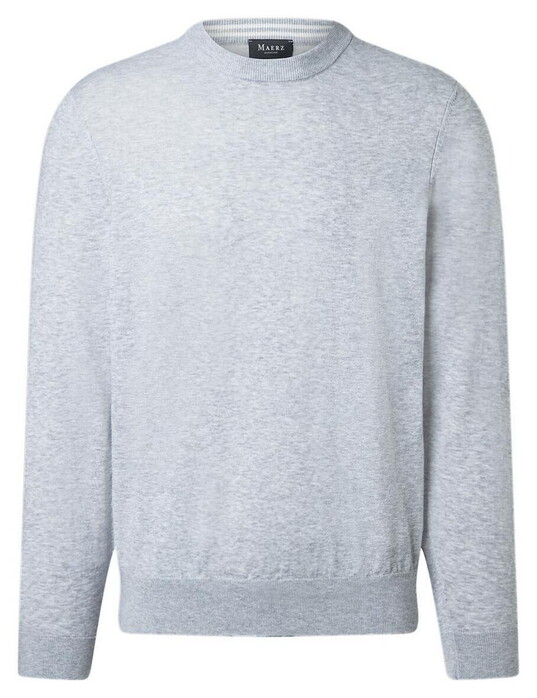 Maerz Uni Color Fine Cotton Knit Trui Clear Silver