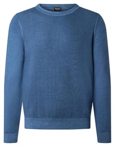 Maerz Uni Color Fine Texture Knit Pullover Nimes Blue