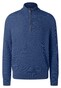 Maerz Uni Color Fine Texture Knit Stand-Up Zip Collar Trui Deep Sea