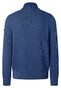 Maerz Uni Color Fine Texture Knit Stand-Up Zip Collar Trui Deep Sea