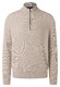 Maerz Uni Color Fine Texture Knit Stand-Up Zip Collar Trui Twig
