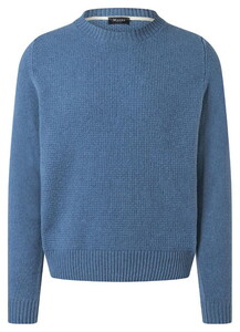 Maerz Uni Color Fine Texture Knit Trui Nimes Blue
