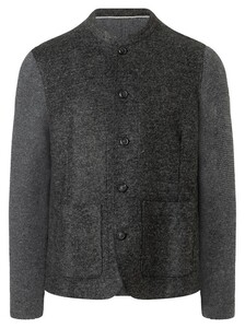 Maerz Uni Color Knit Blazer Cardigan Stand-Up Collar Vest Dark Grey Melange