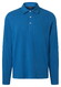 Maerz Uni Color Long Sleeve Jersey Garment Dye Polo Medium Blue
