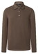 Maerz Uni Color Long Sleeve Jersey Garment Dye Polo Nougat