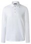 Maerz Uni Color Long Sleeve Jersey Garment Dye Poloshirt Pure White