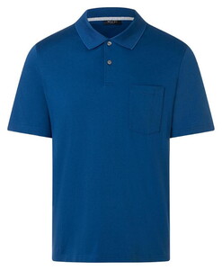 Maerz Uni Color Luxury Mercerized Cotton Polo Medium Blue