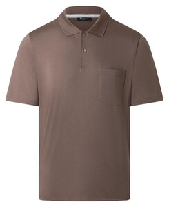 Maerz Uni Color Luxury Mercerized Cotton Polo Pale Brown