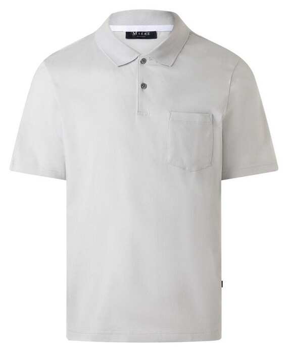 Maerz Uni Color Luxury Mercerized Cotton Poloshirt Clear Silver