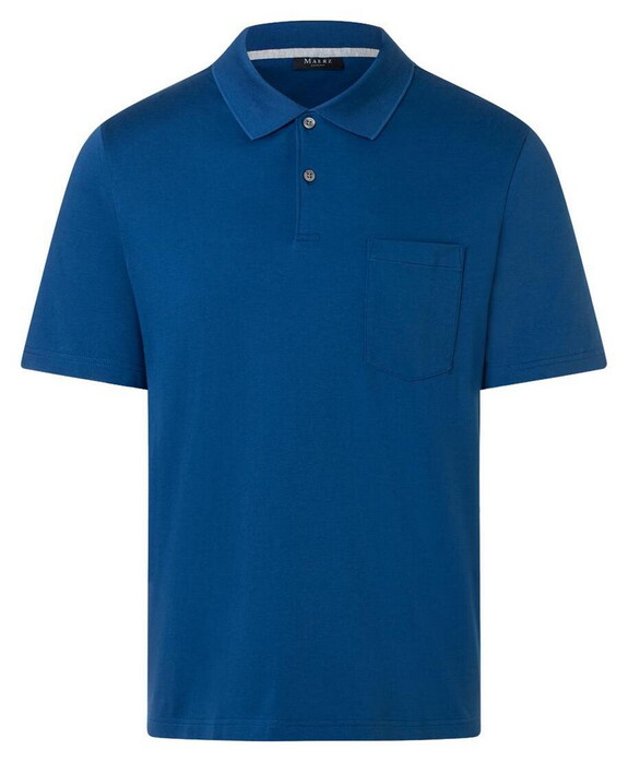 Maerz Uni Color Luxury Mercerized Cotton Poloshirt Medium Blue