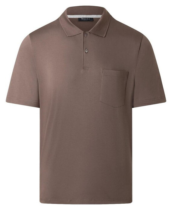 Maerz Uni Color Luxury Mercerized Cotton Poloshirt Pale Brown