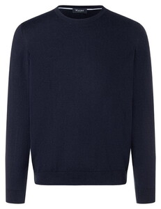 Maerz Uni Color Luxury Mulberry Silk Organic Cotton Trui Navy