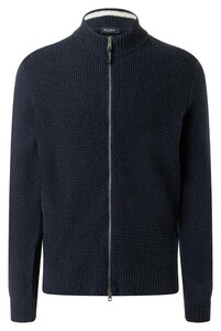 Maerz Uni Color Texture Knit Two-Way Zip Vest Deep Sea