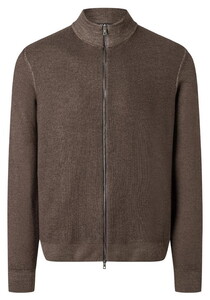 Maerz Uni Color Texture Knit Wool Vest Brownie