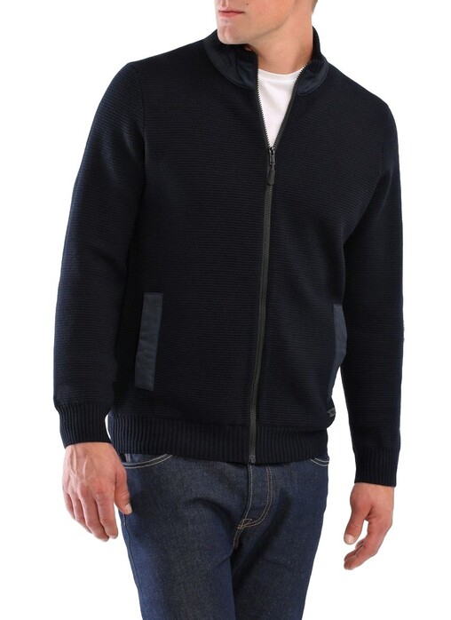 Maerz Uni Structured Vest Cardigan Navy