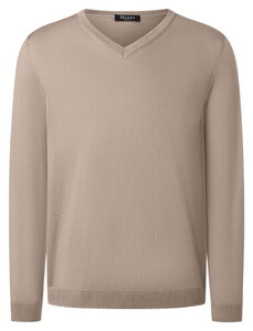 Maerz V-Neck Merino Extrafine Pullover Iced Latte