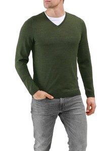 Maerz V-Neck Merino Extrafine Trui Camouflage Green