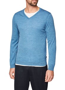 Maerz V-Neck Merino Extrafine Trui Copen Blue