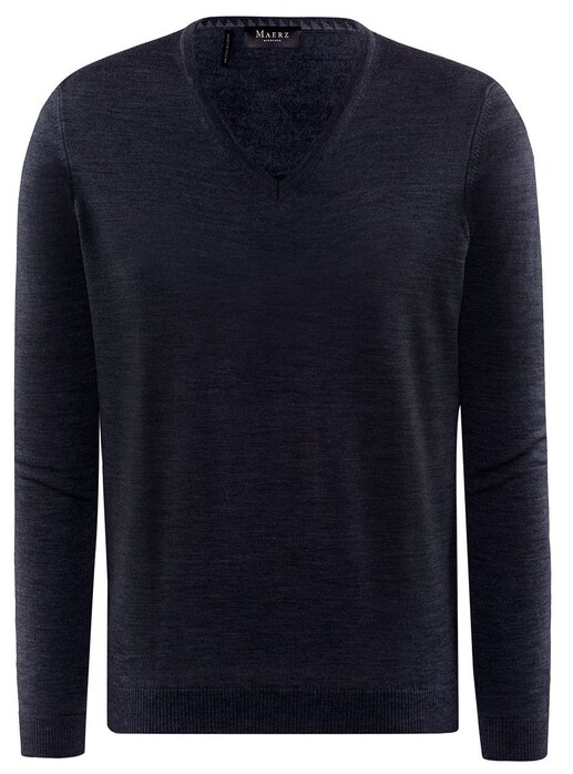 Maerz V-Neck Merino Extrafine Trui Navy