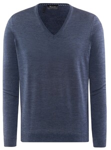 Maerz V-Neck Merino Extrafine Trui Nimes Blue