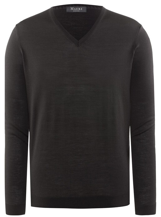 Maerz V-Neck Merino Extrafine Trui Zwart