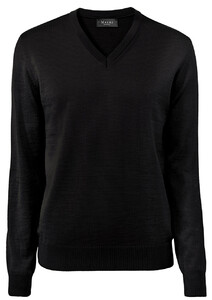 Maerz V-Neck Merino Superwash Pullover Black