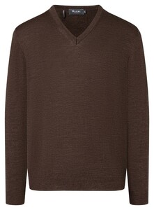 Maerz V-Neck Merino Superwash Pullover Raw Umbra