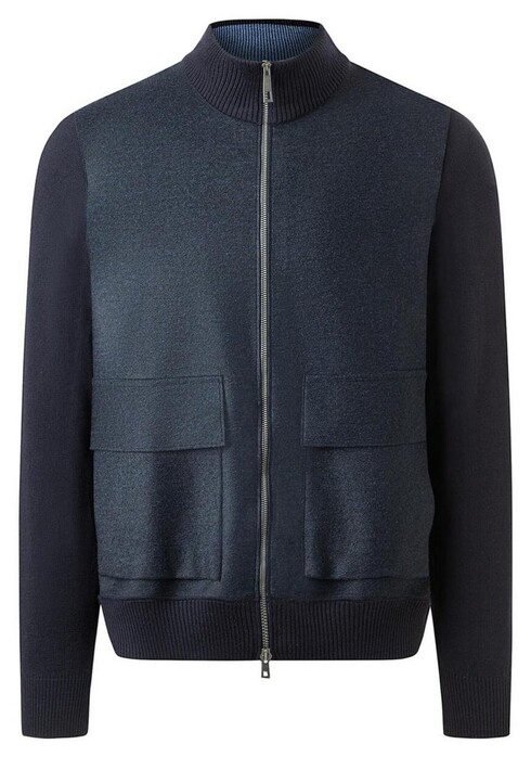 Maerz Warm Cardigan Merino Extrafine Two-Way Zip Navy