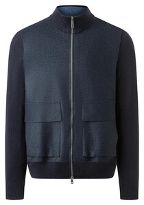 Maerz Warm Cardigan Merino Extrafine Two-Way Zip Vest Navy