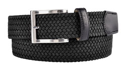 MENS Gevlochten Stretch Riem Belt Black